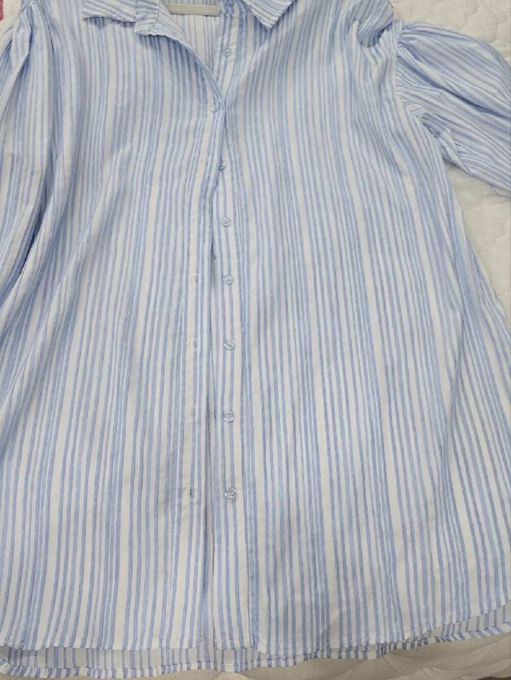 Dolce Cabo Light Blue and White Striped Shirt - Picture 9 of 9